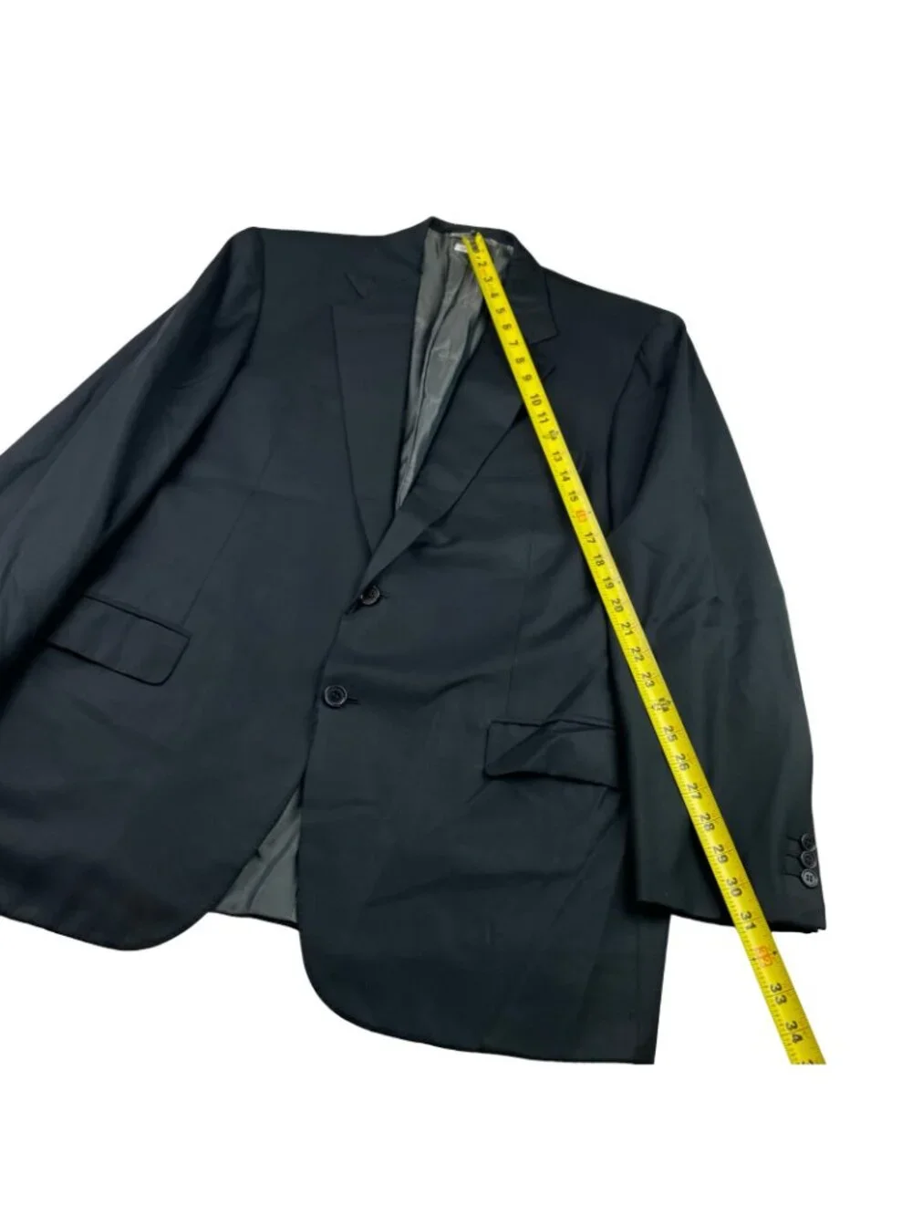 Brioni Men's Nomentano 100% Wool 2-Button Blazer Shiny Black • Italy • 44R US
